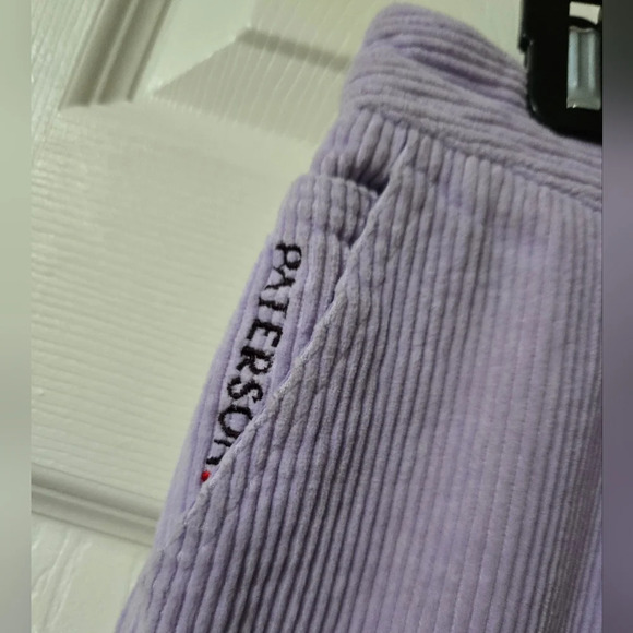 Paterson Wide Leg Lavender Corduroy Skater Pants, Embroidered Back Pocket, EUC! - Picture 5 of 14